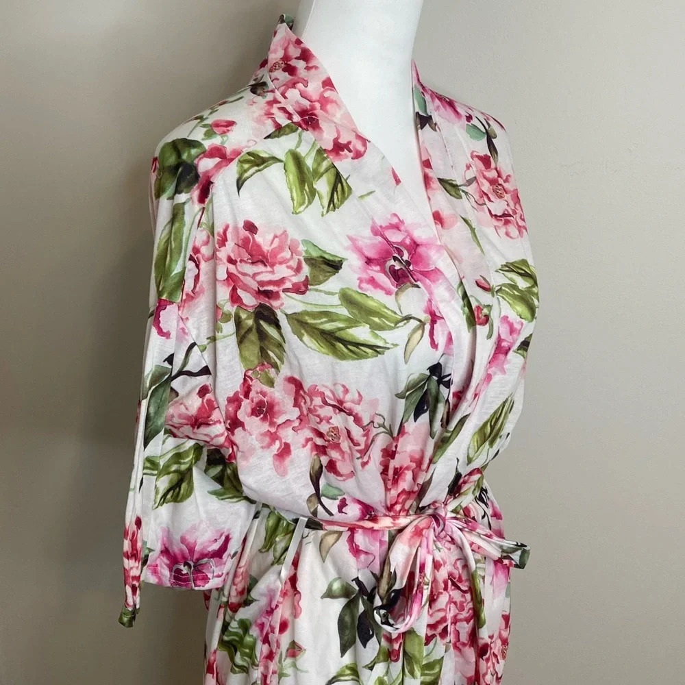 Show Me Your Mumu Pink Cream Pink Floral Robe Kimono Duster Garden of Bl… - Picture 10 of 14